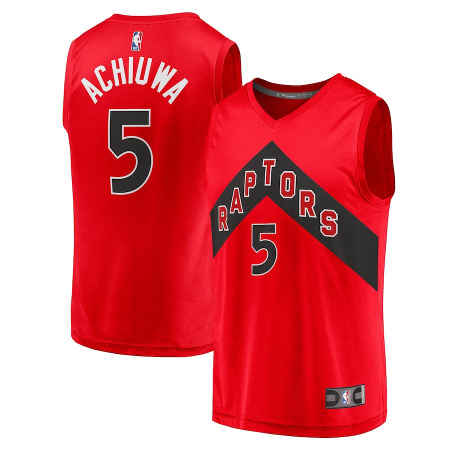 Men Toronto Raptors #5 Precious Achiuwa Fanatics Branded Red Fast Break Replica NBA Jersey